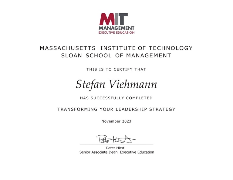 MIT Training Certificate
